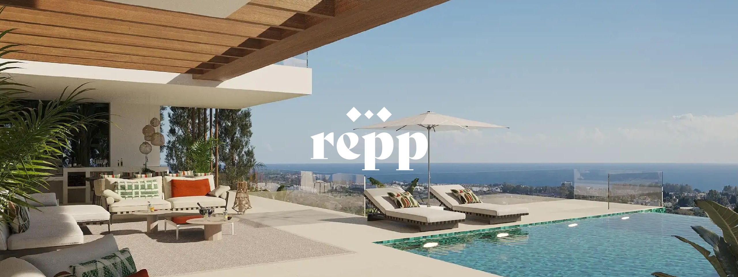 Villa met infinity pool en zeezicht, project van Repp